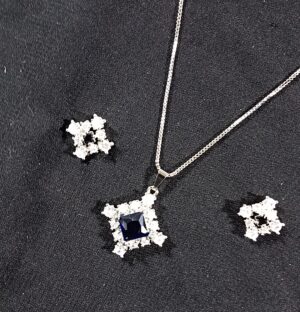 Best Quality Artificial Jewelry Necklace Set Silver+Blck